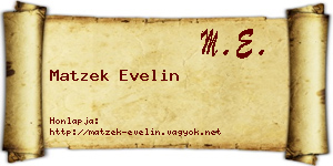 Matzek Evelin névjegykártya
